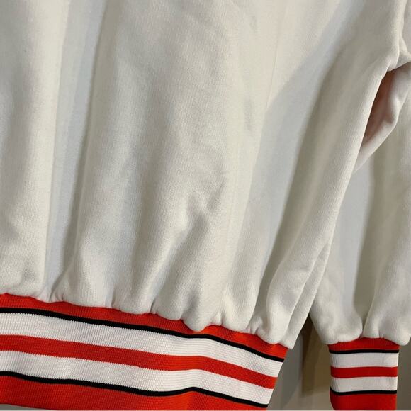 Vintage 80s Orange & White Cheerleader Uniform Crewneck Sweater LPJH Bullpups - Picture 12 of 16